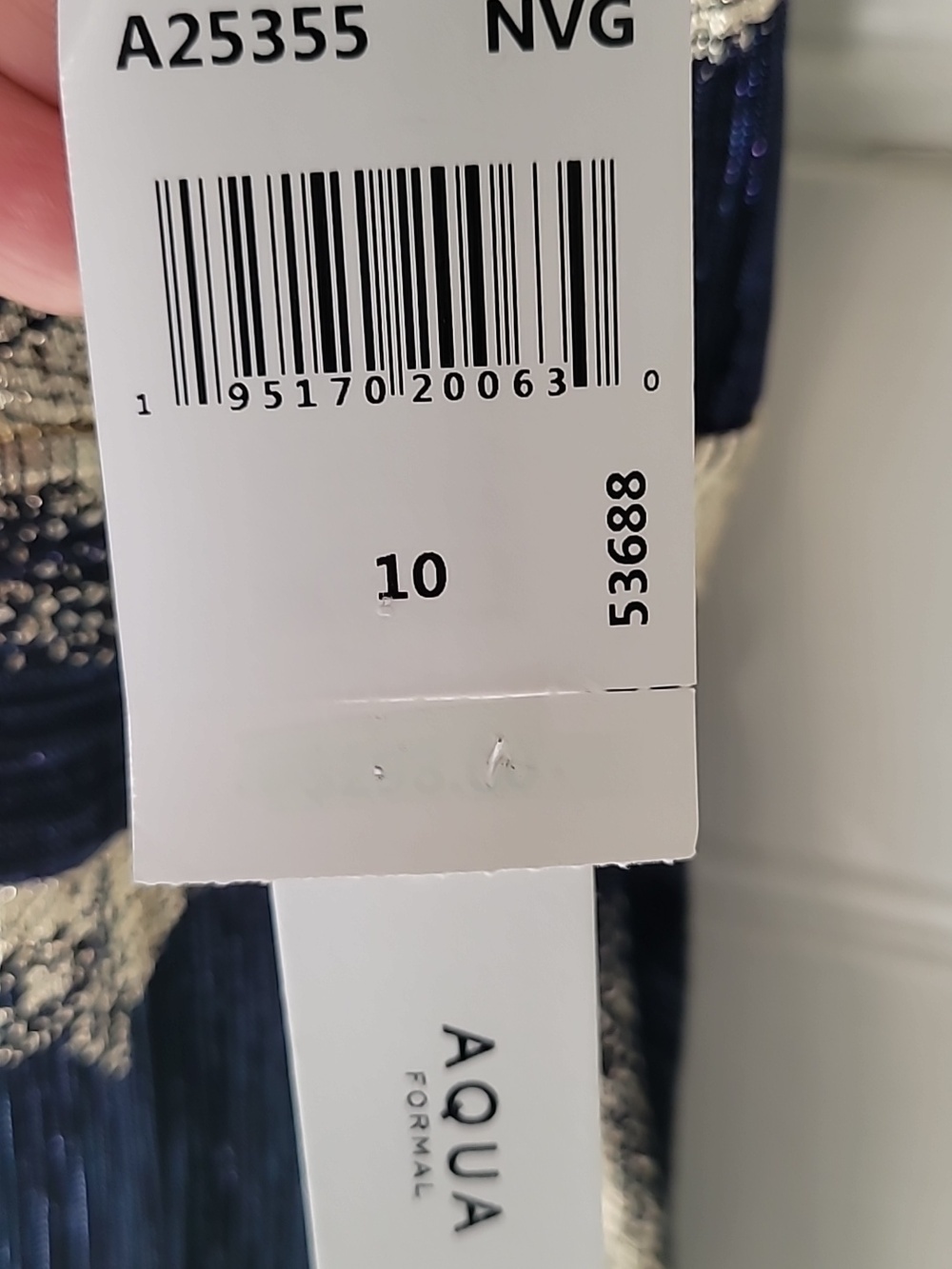 Bloomingdale's Womens Aqua Floral Print Foil Halter Gown Size 10 Navy, Gold NWT - Picture 10 of 10